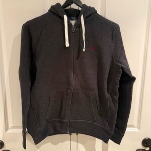 Polo by Ralph Lauren Men's Dark Gray Zip-Up Hoodie